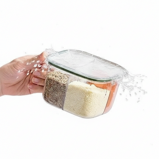 Premium 5-Section Transparent Spice Box – Airtight Masala Dabba & Kitchen Organizer Container (Standard Size)