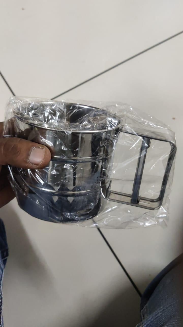 🥣 Large Capacity Stainless Steel Atta Chhani – Fine Atta for Soft Roti