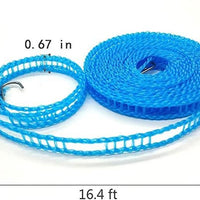 Cloth Drying Nylon Rope with Hooks – Indoor & Outdoor Laundry Line