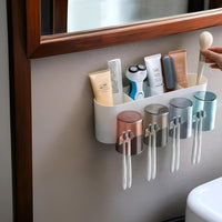 Wall-Mounted Plastic Toothbrush Holder
