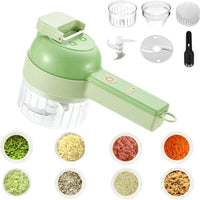 4 in 1 Portable Electric Vegetable Cutter Set | USB Rechargeable Chopper, Slicer & Peeler