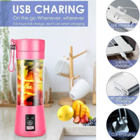 Portable USB Rechargeable 6-Blade Juicer – Smoothie & Shake Maker
