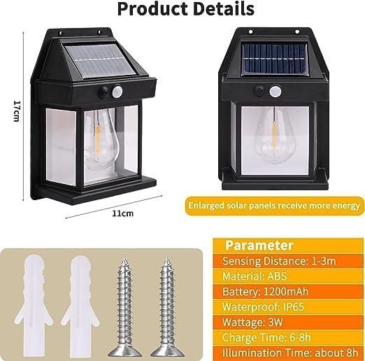 Solar Wall Lights Lamp Outdoor Wireless Dusk To Dawn Porch Lights Fixture