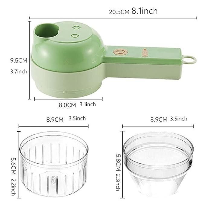 4 in 1 Portable Electric Vegetable Cutter Set | USB Rechargeable Chopper, Slicer & Peeler