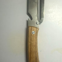 Kitchen Peeler with Wooden Handle & Bottle Opener