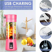 Portable USB Rechargeable 6-Blade Juicer – Smoothie & Shake Maker