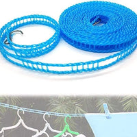 Cloth Drying Nylon Rope with Hooks – Indoor & Outdoor Laundry Line