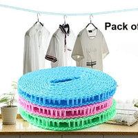 Cloth Drying Nylon Rope with Hooks – Indoor & Outdoor Laundry Line