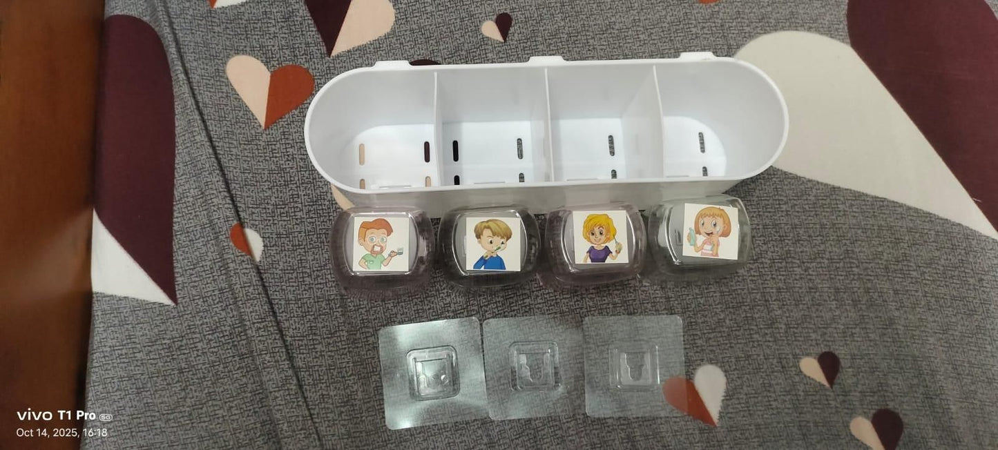 Wall-Mounted Plastic Toothbrush Holder